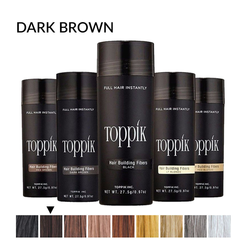 Toppik lasna vlakna, Dark Brown / Temno rjava (veliki 27.5 g, do 50 nanosov) Toppik lasna vlakna, Dark Brown / Temno rjava (veliki 27.5 g, do 50 nanosov)